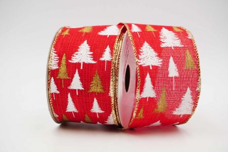 Christmas Trees Wired Ribbon_KF6703G-7_Red